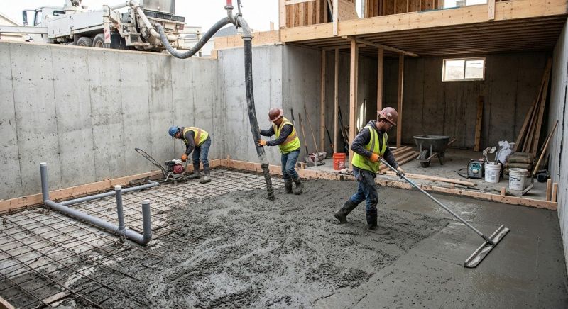 Basement Concrete Installation in Hampton, NH
