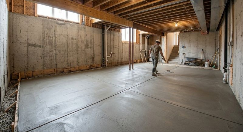 Basement Concrete Installation in North Reading, MA